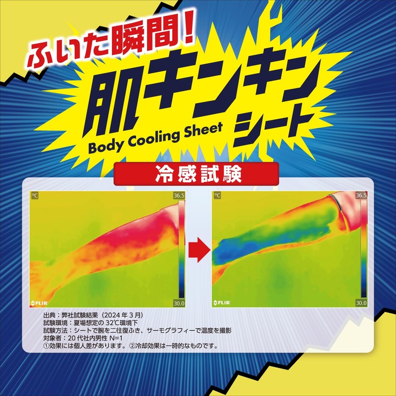 Heat Protection Skin Kinkin Sheet, Cold Sensation, Strong, Unscented, Large