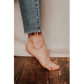 Anklet for women, women and girls - 925 sterling silver - adjustable length from 22 - 25 cm - waterproof anklet with fine velvet bag - made in Italy, 22 centimeters, Sterling Silver