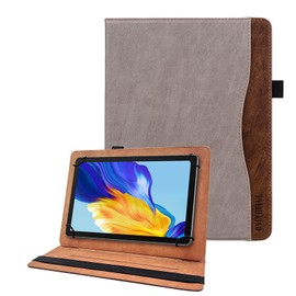 ONETHEFUL Case for 9 Inch 10 Inch Tablet Premium PU Leather Folding Stand Protective Case with Pen Holder for Universal 9-10 Tablet Khaki