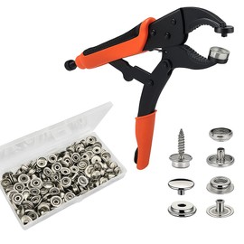 Heavy Duty Snap Fastener Kit – 210PCS Marine Grade Stainless Steel Snap Tool Set for Canvas, Boat Covers, Awnings, Fabric, Tents – Rustproof, Easy Installation, All-in-One Fastener Repair Kit-Red