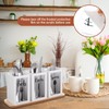 Gejoy Clear Acrylic Silverware Cutlery Caddy Utensil Holder with Wood