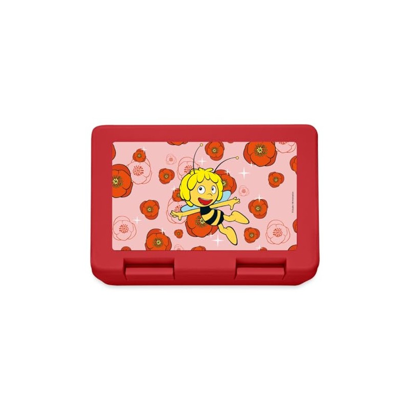 Spreadshirt Maya the Bee with Flowers Lunch Box, Red