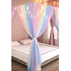Akiky Canopy Bed Curtains with Lights 4 Corner Post Bed