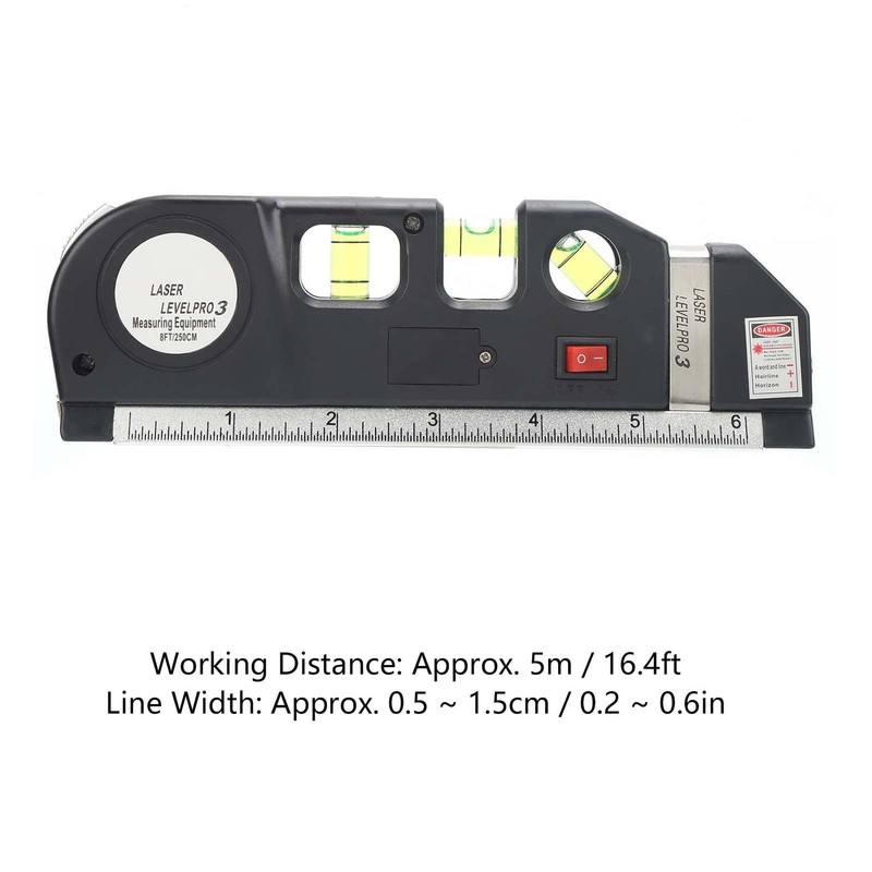 Laser Spirit Level Multifunctional Horizontal Ruler Measuring Tape Measure Ruler