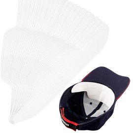Framendino, 100 Pack White Disposable Golf Hat Sweat Liner Self-Adhesive Cap Protection Sweat Pads 11.4"