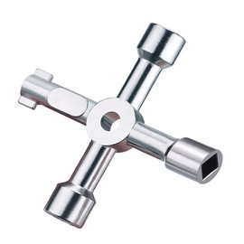 Maveek Utility Key, 2 Pack Silver 4-Way Multi-Functional Cabinet Box Key for Electric Water Gas Meter Cupboard Cabinet Keyed Padlocks