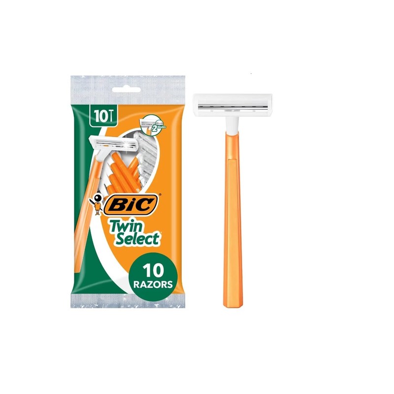 BIC Twin Select Twin Blade Shaver, Men, 10-Count (Packs of