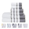 Great Bay Home 6-Piece Luxury Hotel/Spa 100% Turkish Cotton Striped