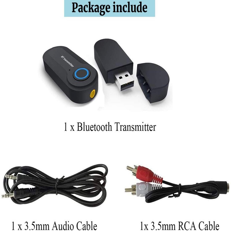 Bluetooth Transmitter, Bluetooth 5.0 Transmitter, Wireless Portable Audio Adapter for
