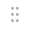 3-Pair Set Sterling Silver Amethyst Princess-Cut 5mm Square Stud Earrings