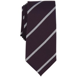 Alfani Men's Tracey Stripe Burgundy Red Necktie-OS