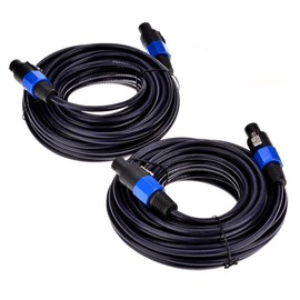 Yuyaokk 2Pack 200 ft Male Speakon to Speakon Cables, Professional 12 Guage AWG Audio Cord DJ Speaker Cable Wire with Twist Lock - 2 Conductor.