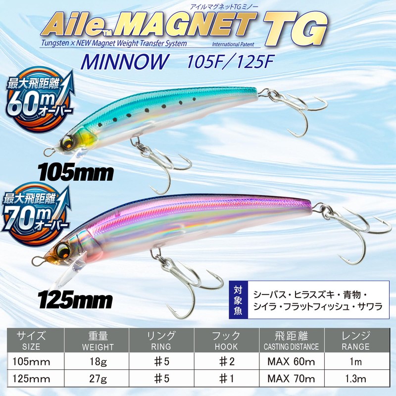 DUEL(デュエル) Isle Magnet TG Minnow 105F 105mm Floating Matte Chartreuse