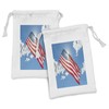Lunarable 4th of July Fabric Pouch Set of 2, Flag