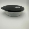 Tupperware CrystalWave Lunch Microwave Round Dish 4.25 Cup Sheer Black