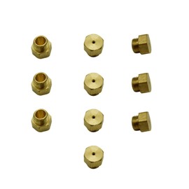 MENSI 5mm Thread Propane LPG Gas Pipe Water Heater DIY Burner Parts Brass Jet Nozzles 10Pcs/Pack (M5x0.5mm/0.68mm)