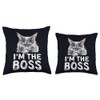 I'm The Boss Funny Nebelung Cat Lovers & Owners Throw
