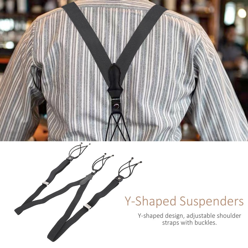 Y shaped Suspenders High Elastic British Gentleman Style Retro Retractable