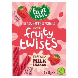 Fruit Bowl Strawberry and Vanilla Fuity Twists 8 x 5 x 16 g