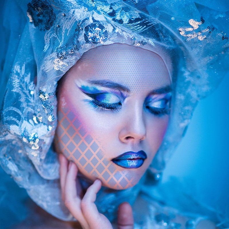 GWAWG 4 Pcs Fish Scale Stencil Makeup Checked Stencil and