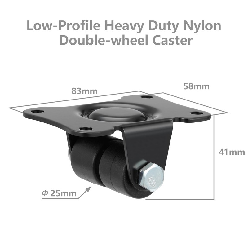 Finnhomy 1 Inch Caster Wheels Set of 4 Heavy Duty