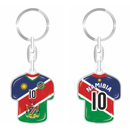 daged Namibia Keyring Jersey Key Ring Resin Coating 3D Effect + Sticker Practical Functionality - TR, multicoloured