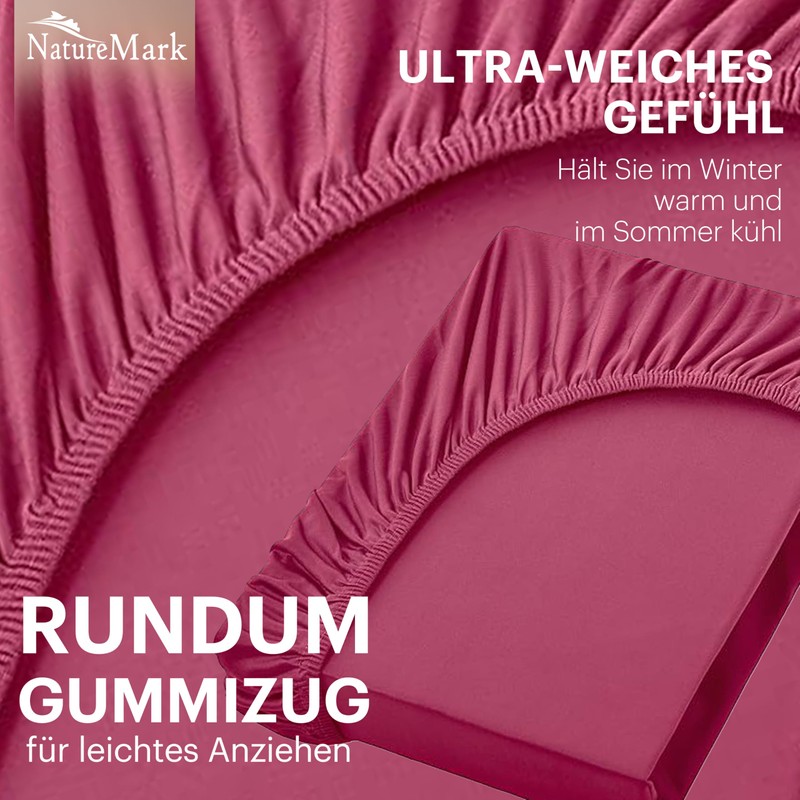 NatureMark Jersey Fitted Sheets, 100% Cotton, Many Sizes and Colours,