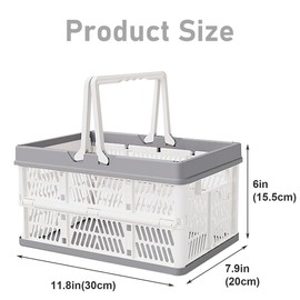 Small Plastic Folding Storage Baskets, Collapsible Desktop Organizer Crates for Home, Office, Kitchen, Bathroom, Bedroom, and Classroom ﻿