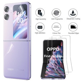 KZIOACSH Screen Protector for Oppo Find N2 Flip, [2+2 Pack] [Case Friendly] Full Coverage Soft TPU HD Shatterproof Protector Film Anti-Fingerprint Anti-Scratch Screen Protector Cover