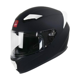 JQF Gear Full Face Motorcycle Helmet WS-607 DOT Approved Motorbike Racing Street Bike Helmets for Adults with Visor (Flat Black W, M)