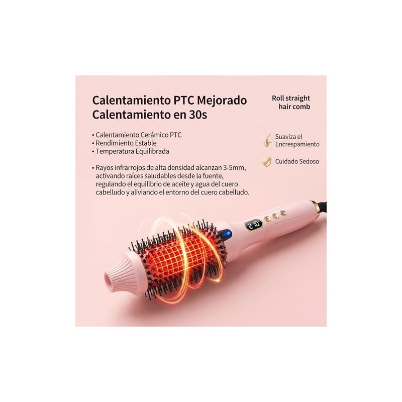 WisBtyCo Cepillo Térmico Iónico Profesional para Cabello - Cepillo Eléctrico