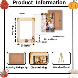 YSTEP Fall Picture Frame 4x6, Thanksgiving Photo Frame for Tabletop Display, Autumn Home or Office Decor, Holiday Gift for Women, Men, Friends –J10