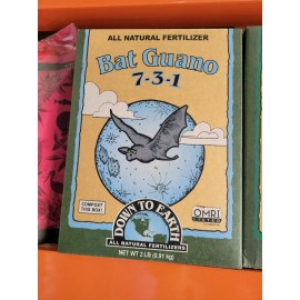 Down To Earth - All Natural Fertilizer - 2 Lbs. - Bat Guano 7-3-1 NPK - 2 Pounds