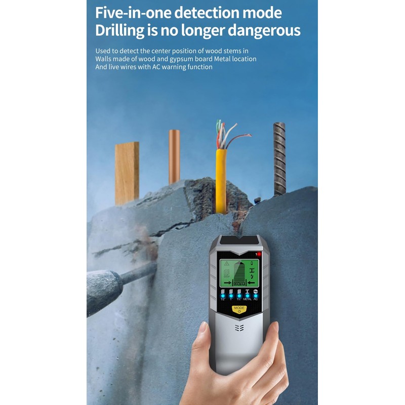 Cable Finder Locator 5 in 1 Wall Scanner Detector with