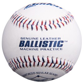Baden Ballistic Leather Pitching Machine Baseballs | Durable Leather Construction for Consistent Performance, 12-Pack