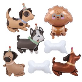 YSJCHEBS Pack of 7 Dog Theme Balloons, Cute Dog Balloons, Creative Animal Balloons, Party Decoration Balloons, Inflatable Children's Toy