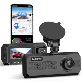 IusZup Dash Camera for Cars, 4K Ultra HD 3 Channel Dash Cam Front & Rear & Inside, 5GHz WiFi, Car Camera with Night Vision, G-Sensor, 3 Recording Mode, 170° Wide Angle, 32G SD Card