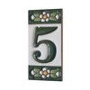 Ceramic Tile Numbers and Letters Green Flower Design Tile Size