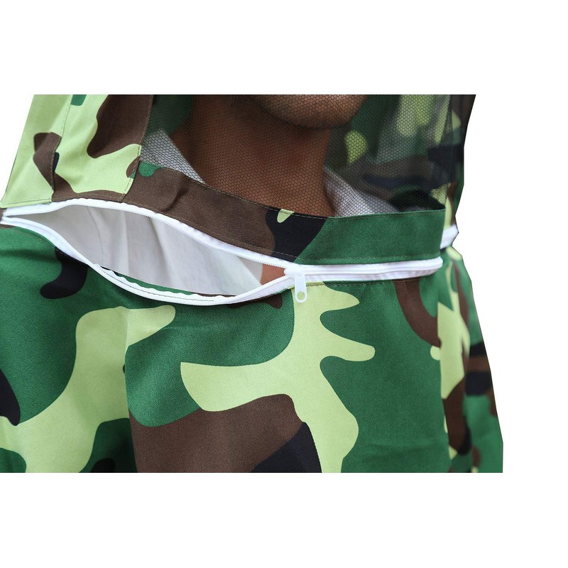 Beekeeping Clothes Jacket and Suit with Veil Hood, Front Zip,