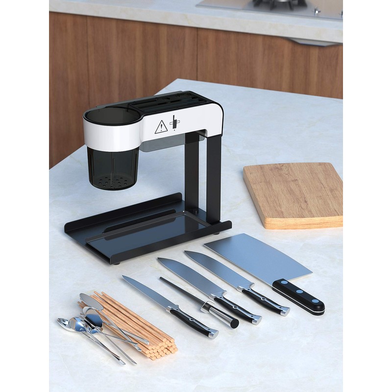 CozyBlock Black Stainless Steel Utensil & Cutlery Rack, Kitchen Compact