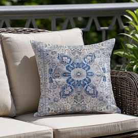 Vorysum Outdoor Cushion Weatherproof 45 x 45 cm Boho Decorative Cushion Vintage Cushion Covers Summer Abstract Cushion Cover Art Sofa Cushion Modern Decorative Cushion Covers for Living Room Garden Couch Set of 2