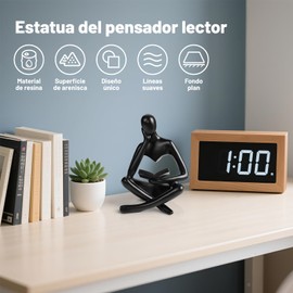 BYHANG Estatua de Pensador, Arte Abstracto para Decoración de Estantería, Escultura Figuras Decorativas, Estatuas de Resina Adecuadas para Sala de Estar, Dormitorio, Oficina, Cafetería (Negro)