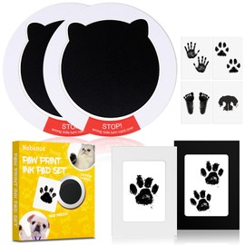 Nabance Paw Print Kit, Dog Nose Print Kit, Mess-Free Paw Print Ink Pads, 8Pcs Pet Paw Print Impression Kit with Photo Frames, Safe Clean Touch Ink Pads, Nose Print Stamp Pad for Dogs Cat