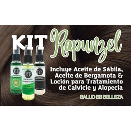 Kit Rapunzel JYE - Aceites Para El Crecimiento Del Cabello - Sábila, Bergamota Y Loción Para El Tratamiento De Calvicie