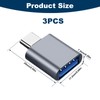 Quwem 3pcs USB C to USB Adapter, Type C Thunderbolt