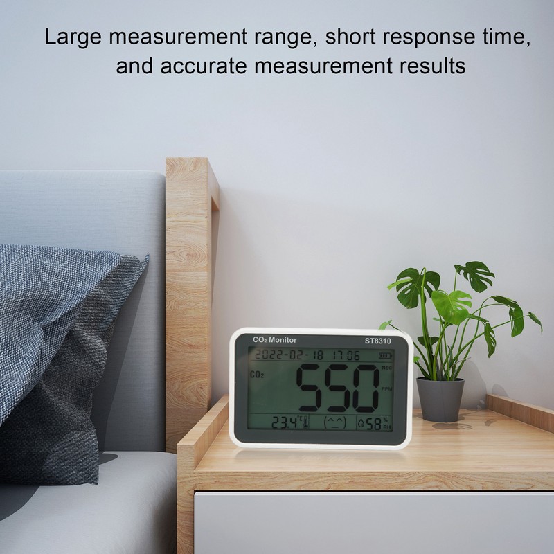 ST8310 LCD Air Quality Monitor Carbon Dioxide Detector CO2 Temperature