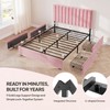 Full Size Upholstered Bed Frame with Headboard & 4 Drawers,