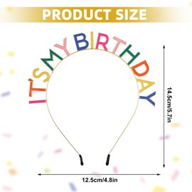 Classicseali Birthday Girl Headband, Color Metal Birthday Headband Girl, Rainbow Its My Birthdays Headbands, for Party Decorations for Women and Girls