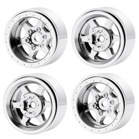 RCMAZO 4pcs Aluminum 1.0" Beadlock Wheel Hub Negative Offset 1.0" Wheel for 1/24 Axial SCX24 AX24 FCX24 TRX4M Redcat Ascent-18 1/18 RC Crawler Car Upgrade (Silver)