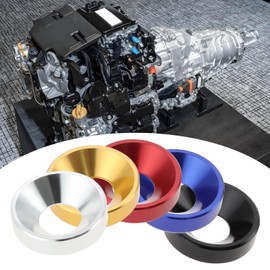 SG Store 25pcs M6x14x3.5mm Countersunk Washers Alloy Aluminum Colourful Gaskets Contains 5pcs Each of Black/Red/Blue/Silver/Gold for Car Furniture Screw Accessories